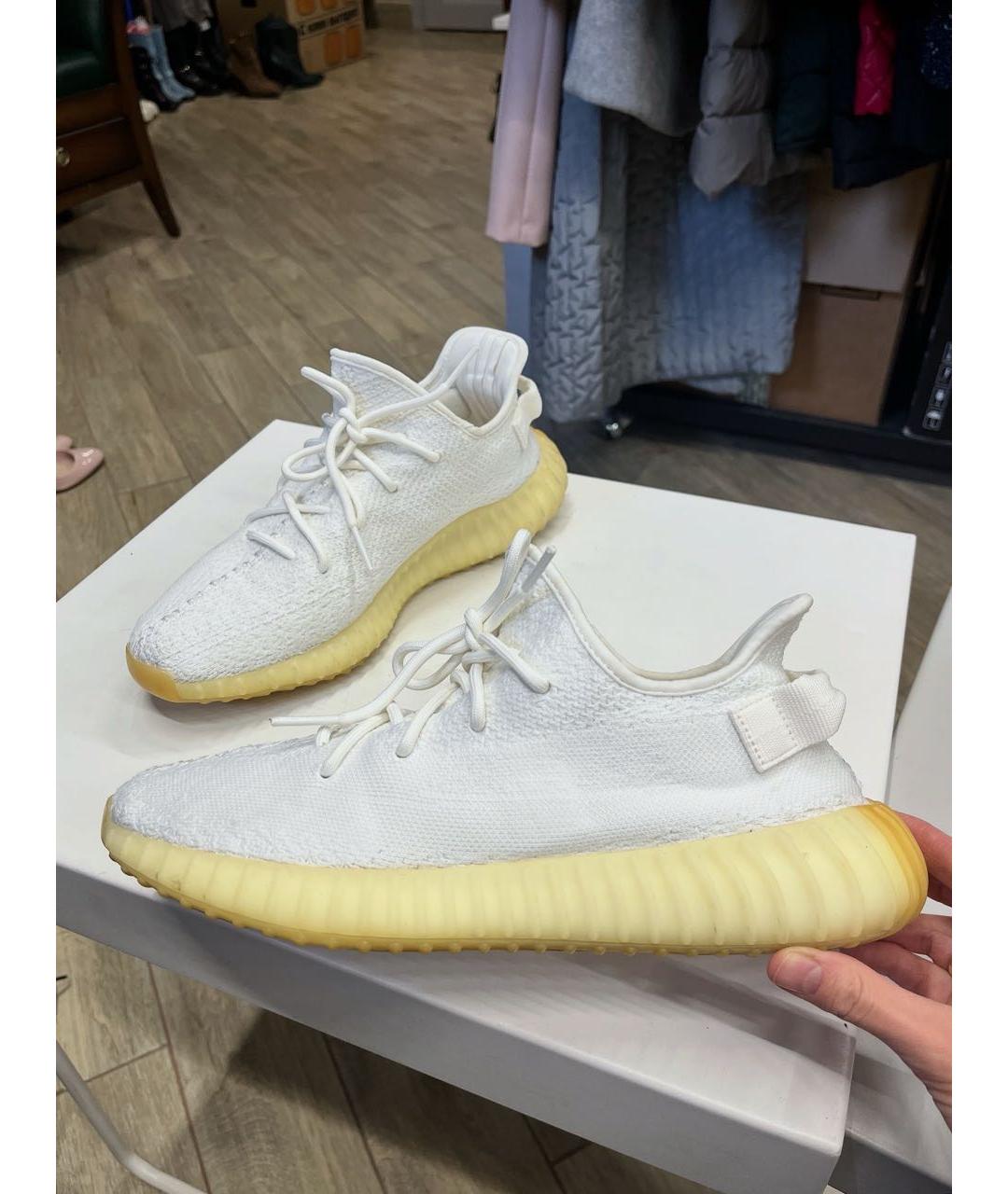 ADIDAS YEEZY Белые текстильные низкие кроссовки / кеды, фото 9