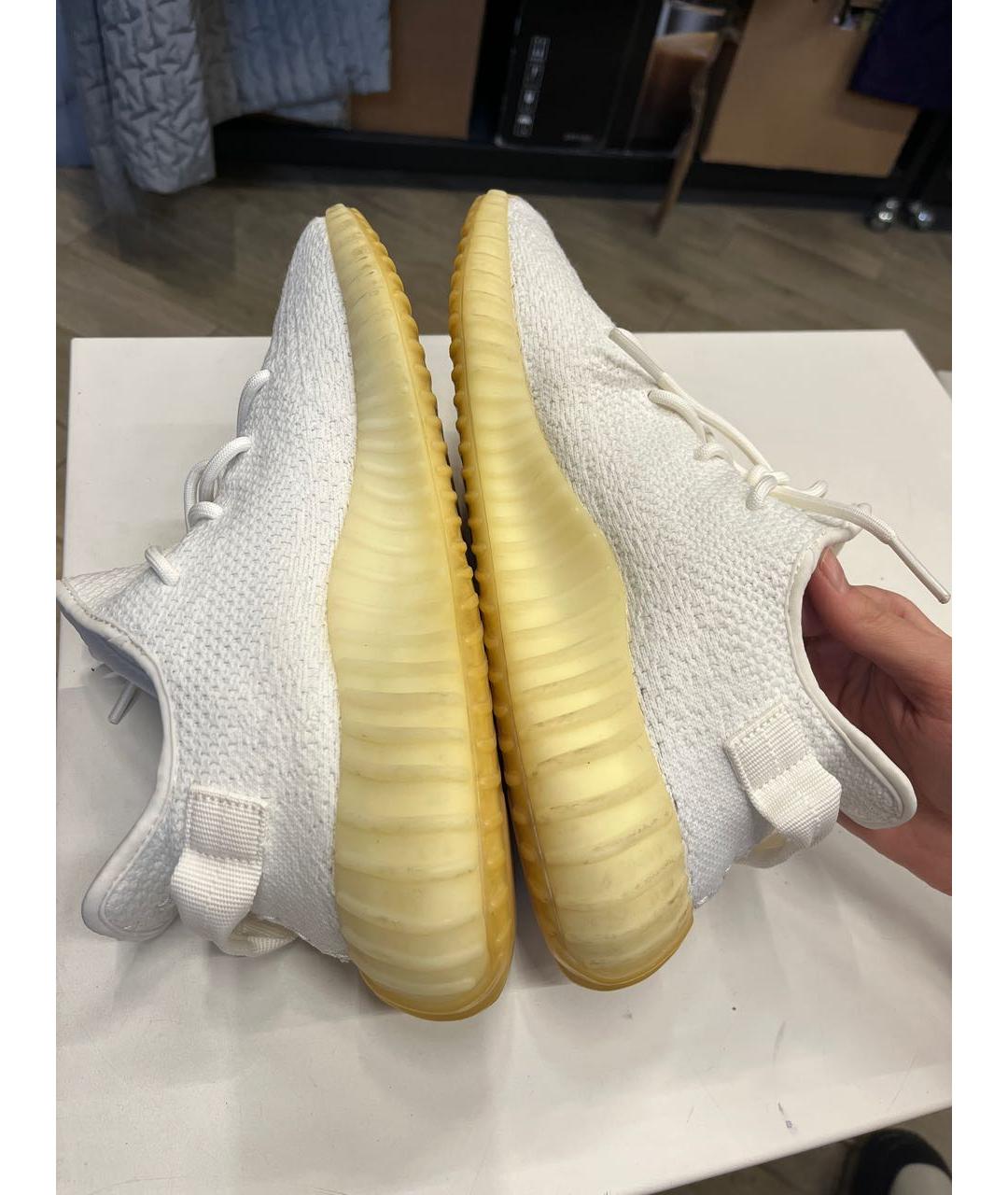 ADIDAS YEEZY Белые текстильные низкие кроссовки / кеды, фото 3