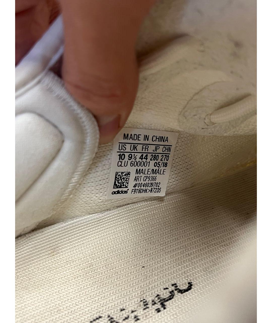 ADIDAS YEEZY Белые текстильные низкие кроссовки / кеды, фото 7