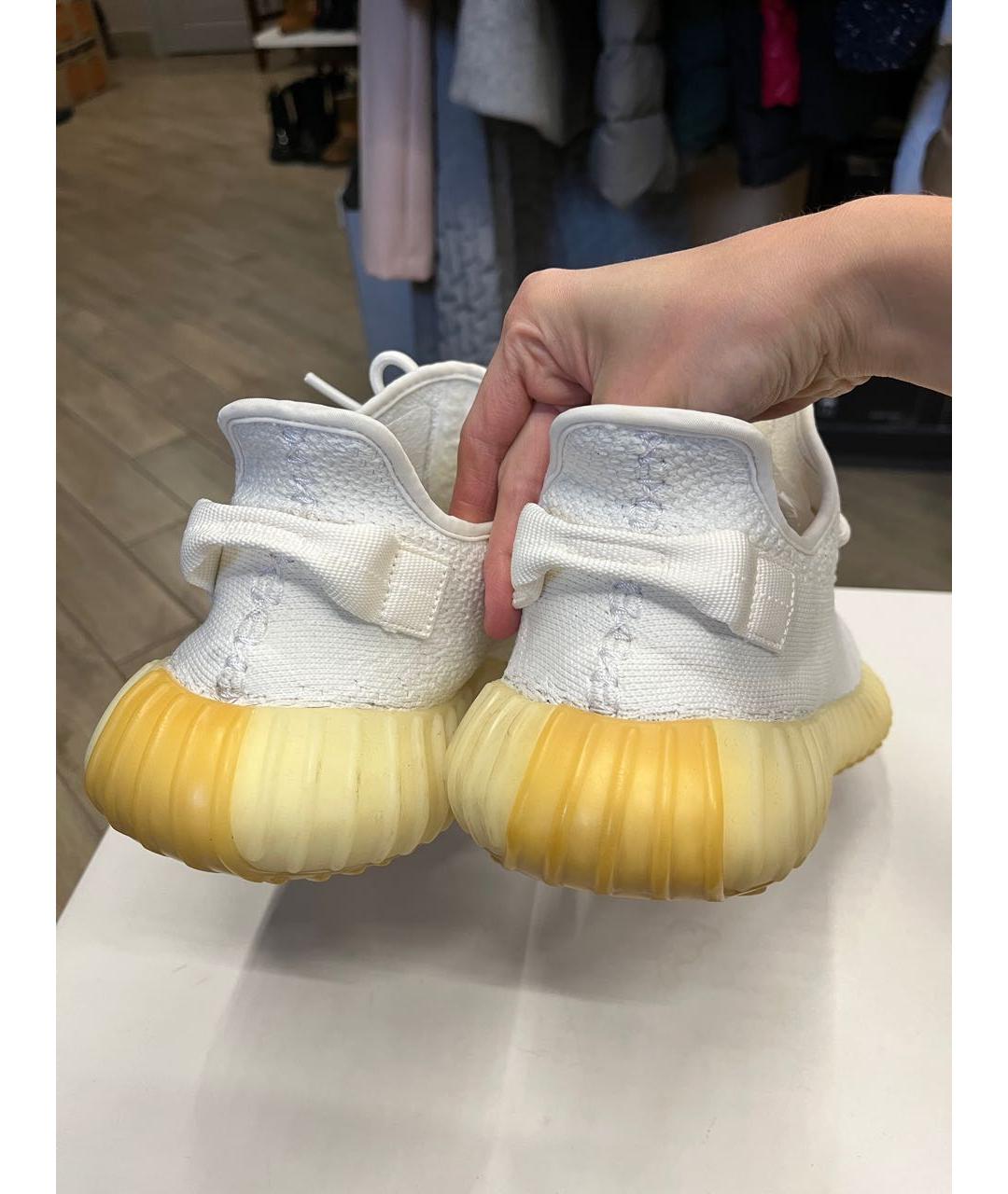 ADIDAS YEEZY Белые текстильные низкие кроссовки / кеды, фото 5