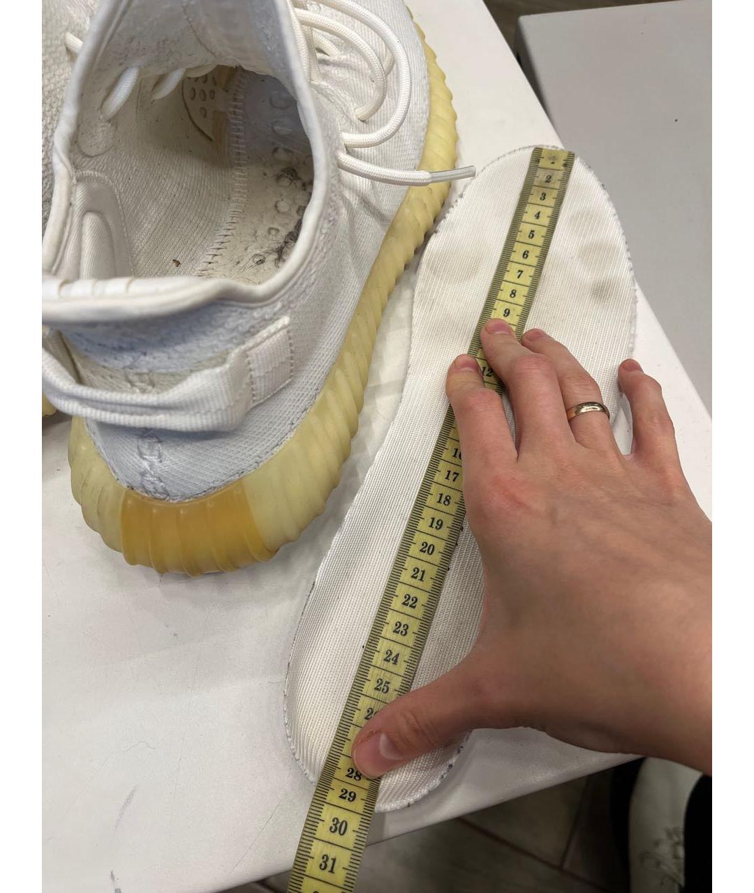 ADIDAS YEEZY Белые текстильные низкие кроссовки / кеды, фото 8