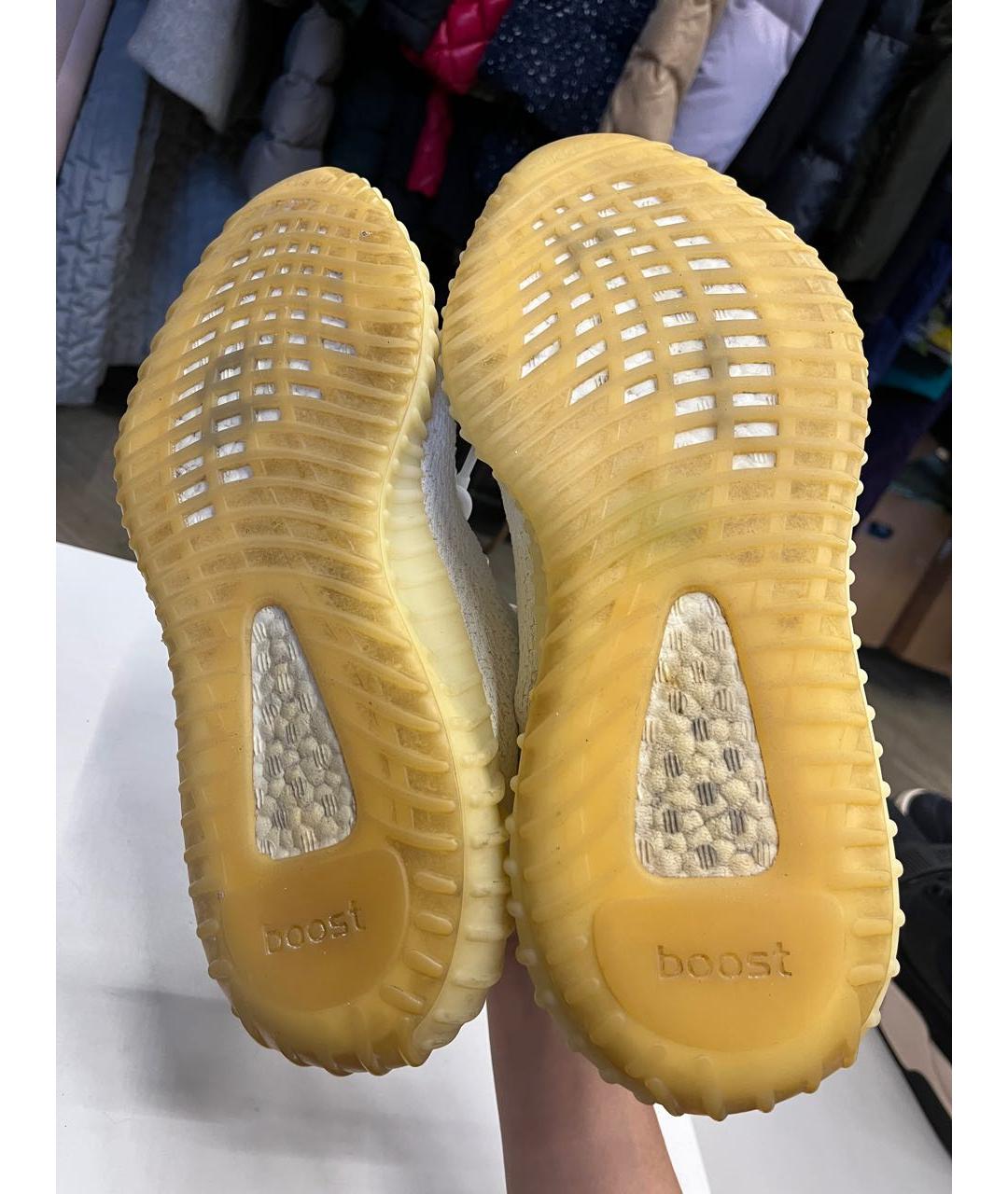 ADIDAS YEEZY Белые текстильные низкие кроссовки / кеды, фото 4