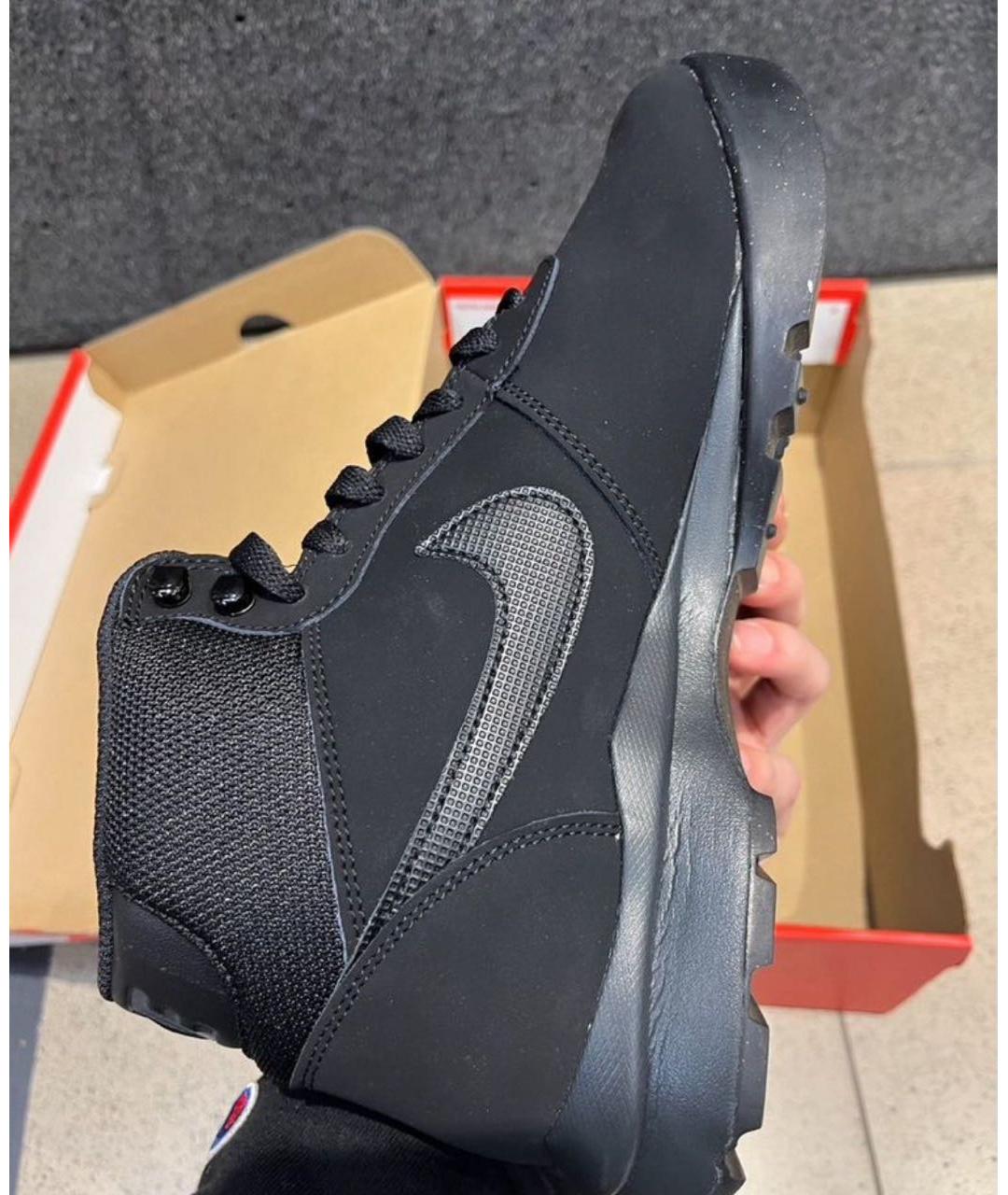 NIKE Черные замшевые высокие кроссовки / кеды, фото 7