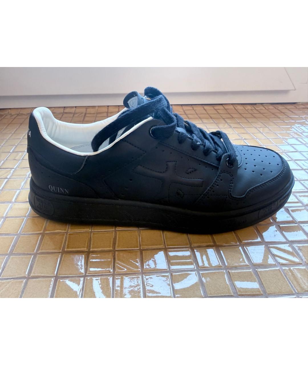 PREMIATA Черные кожаные низкие кроссовки / кеды, фото 5