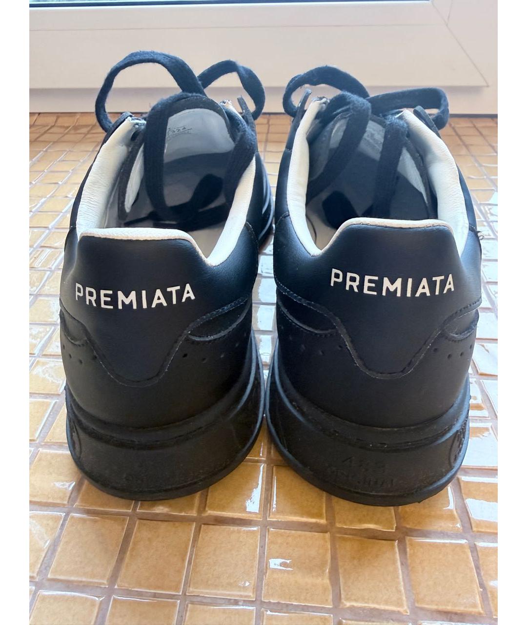 PREMIATA Черные кожаные низкие кроссовки / кеды, фото 4