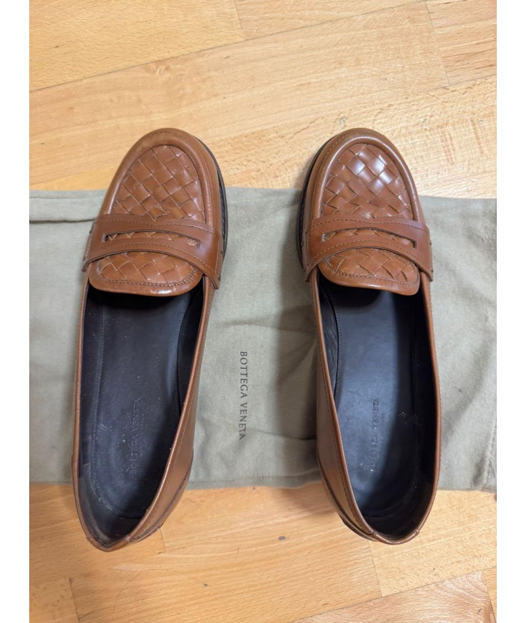 BOTTEGA VENETA Коричневые кожаные лоферы, фото 3