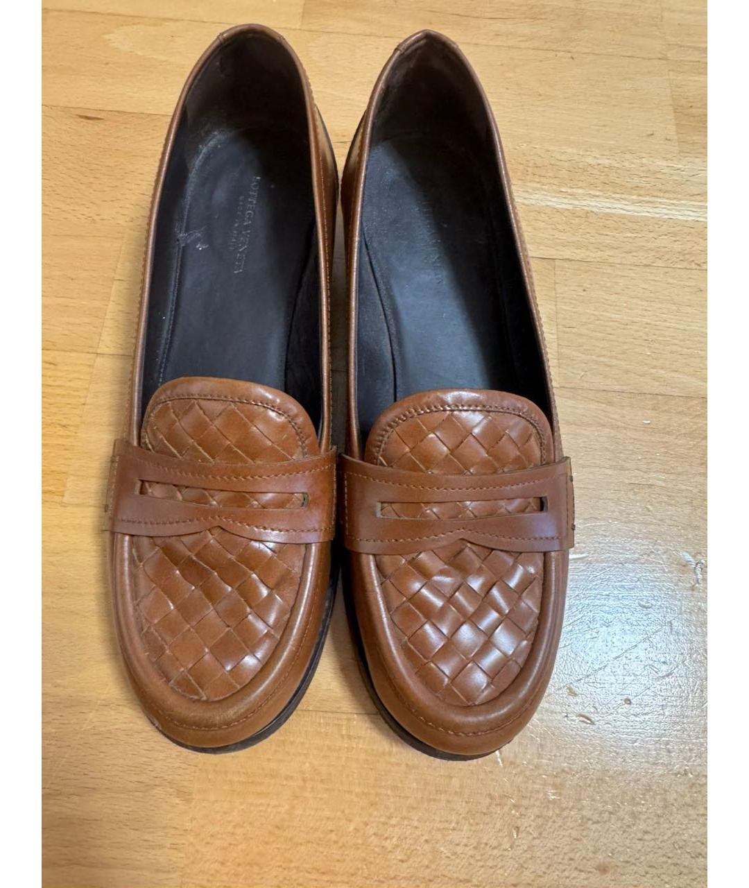 BOTTEGA VENETA Коричневые кожаные лоферы, фото 2
