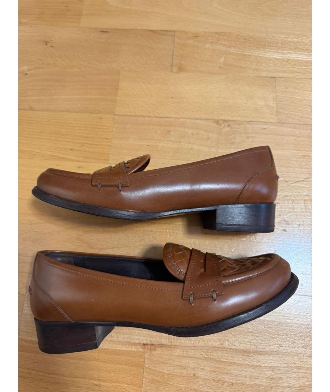 BOTTEGA VENETA Коричневые кожаные лоферы, фото 7