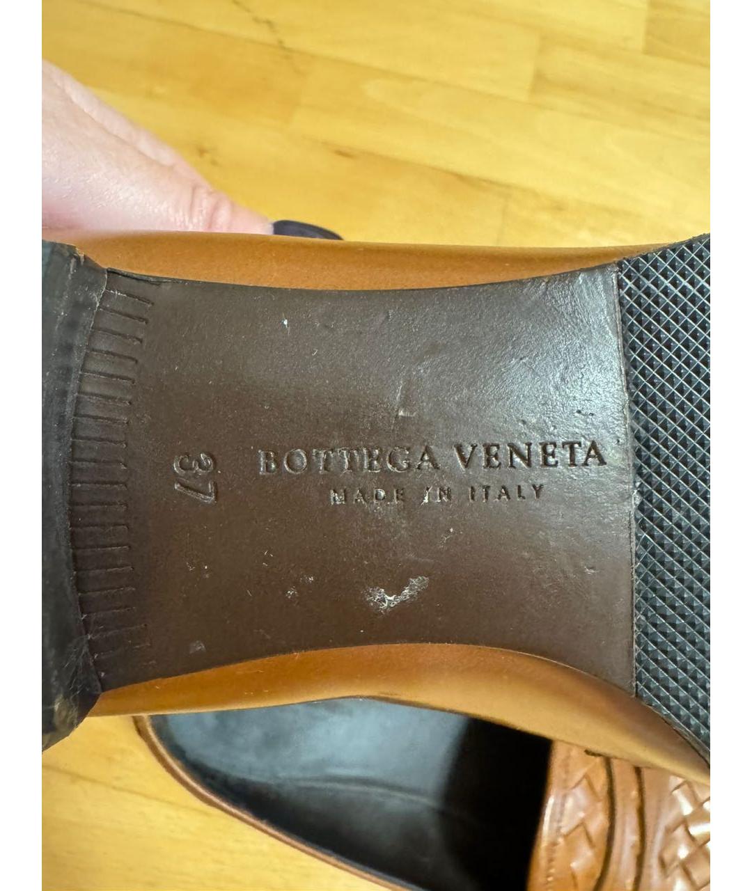 BOTTEGA VENETA Коричневые кожаные лоферы, фото 5