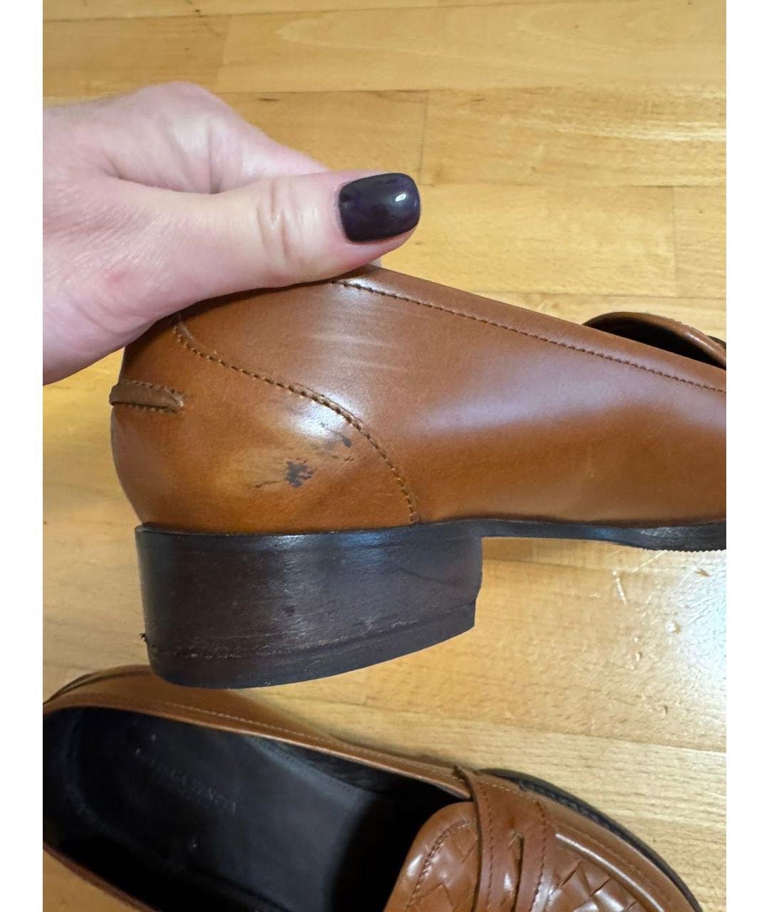 BOTTEGA VENETA Коричневые кожаные лоферы, фото 6