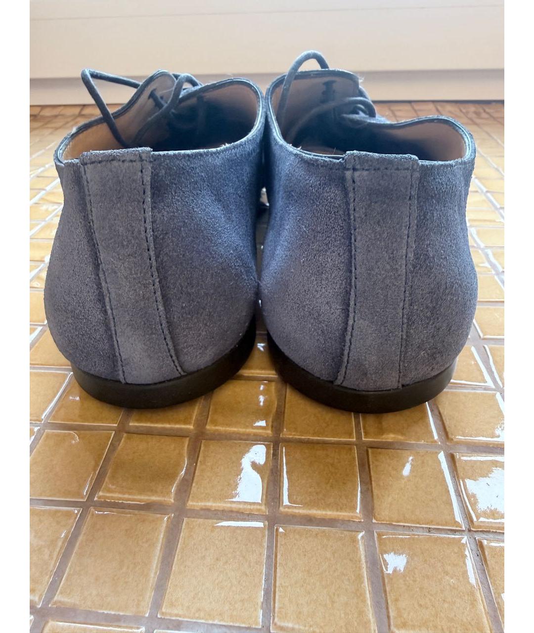 SANTONI Синие замшевые туфли, фото 4