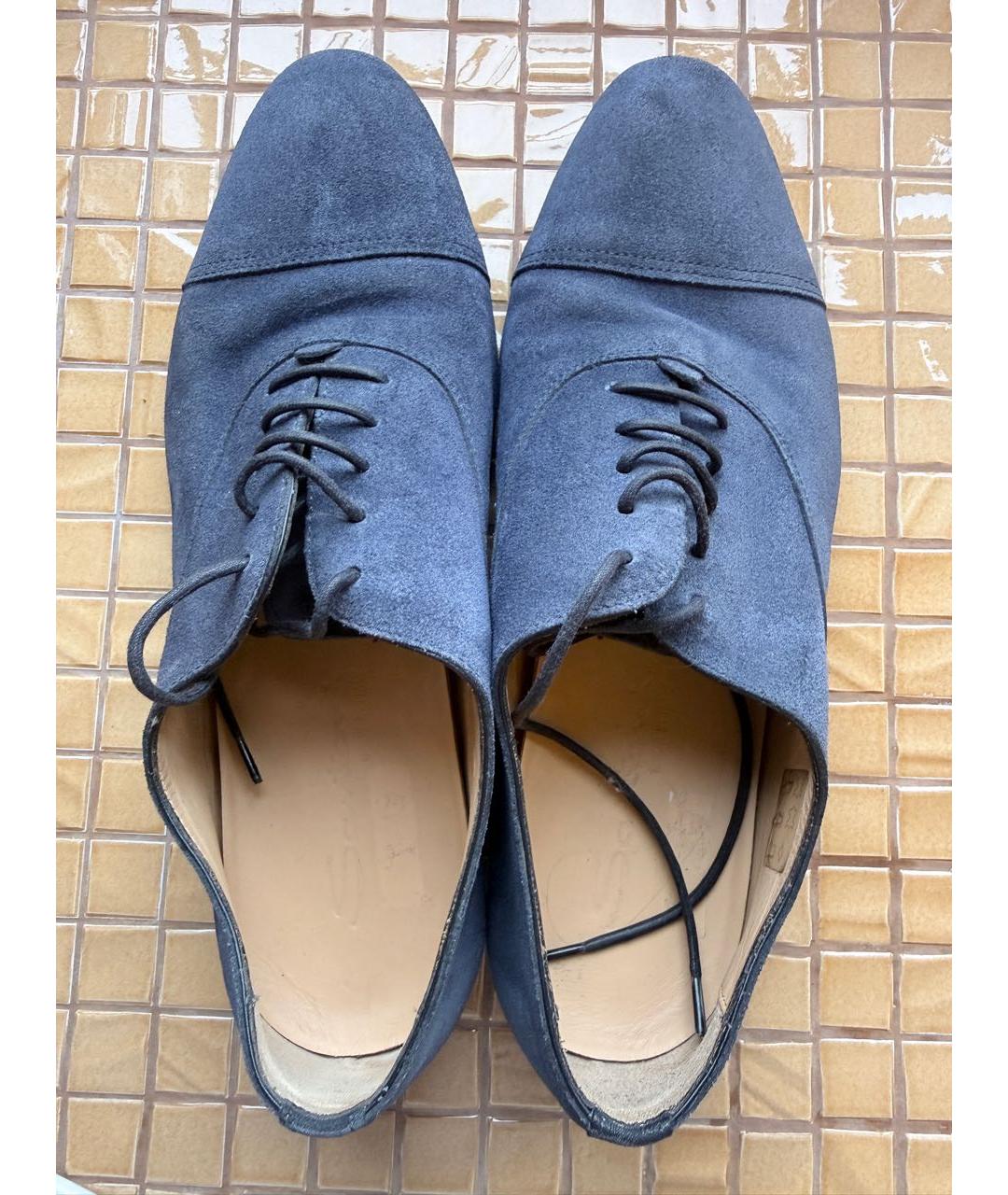 SANTONI Синие замшевые туфли, фото 3