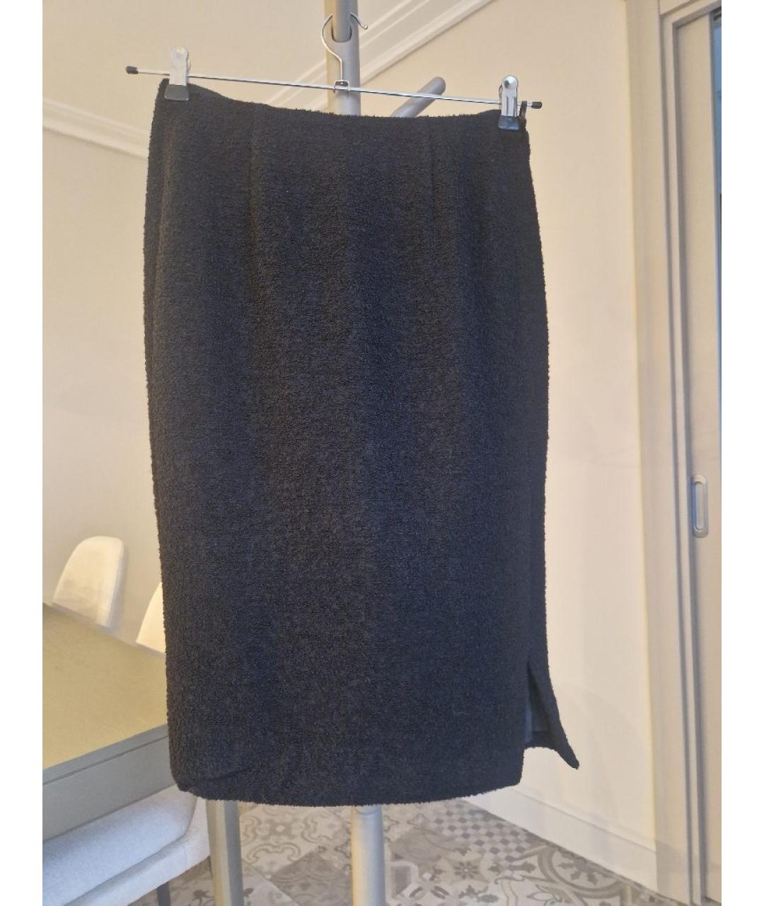 MOSCHINO Черная шерстяная юбка миди, фото 5