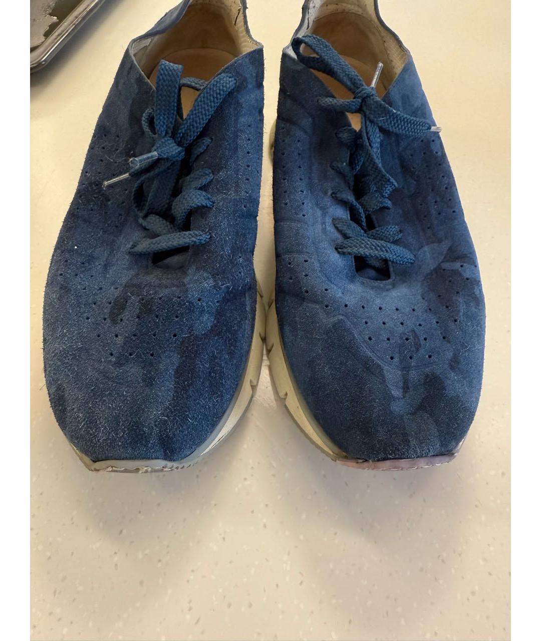 SANTONI Синие замшевые кроссовки, фото 3