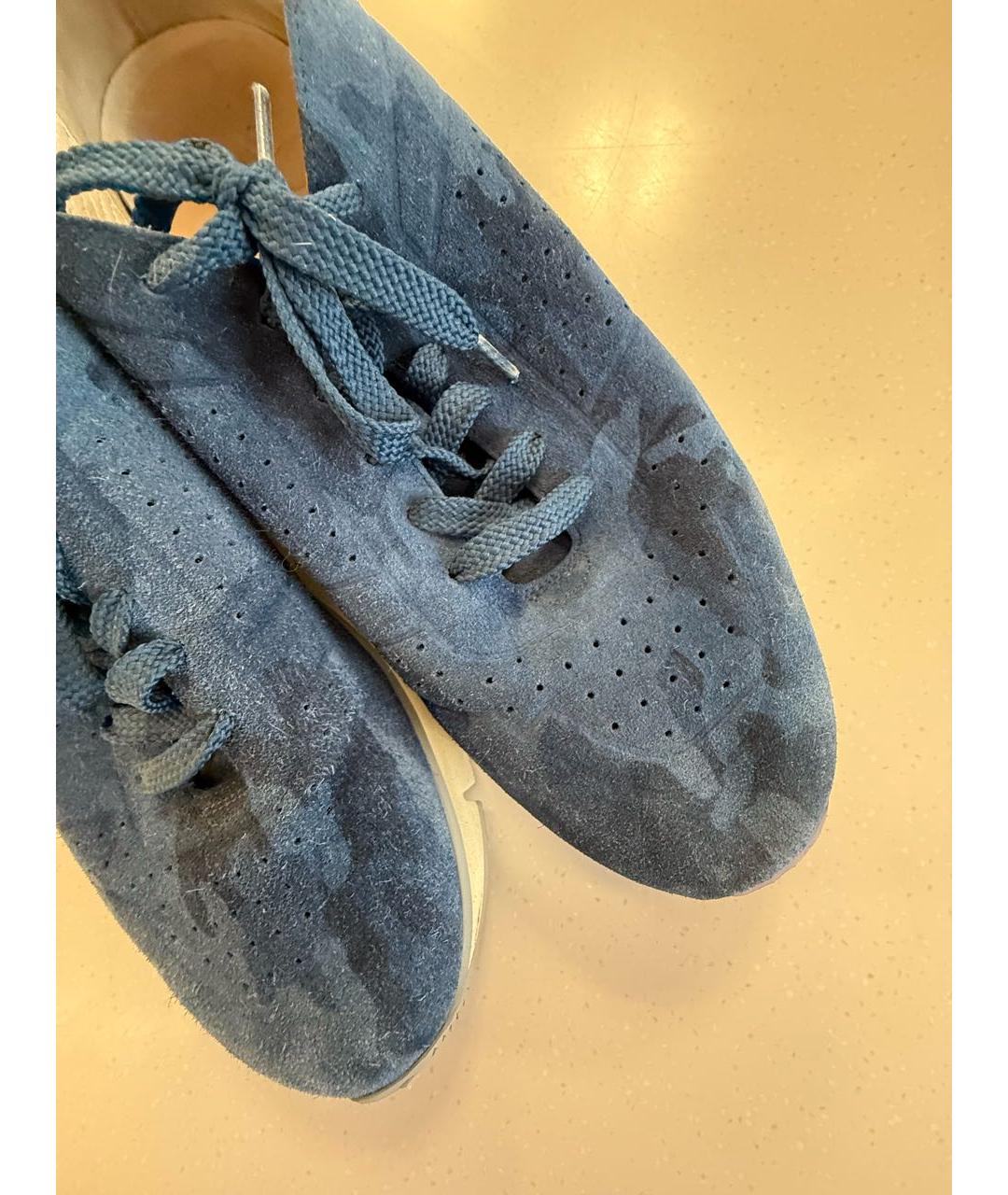 SANTONI Синие замшевые кроссовки, фото 5