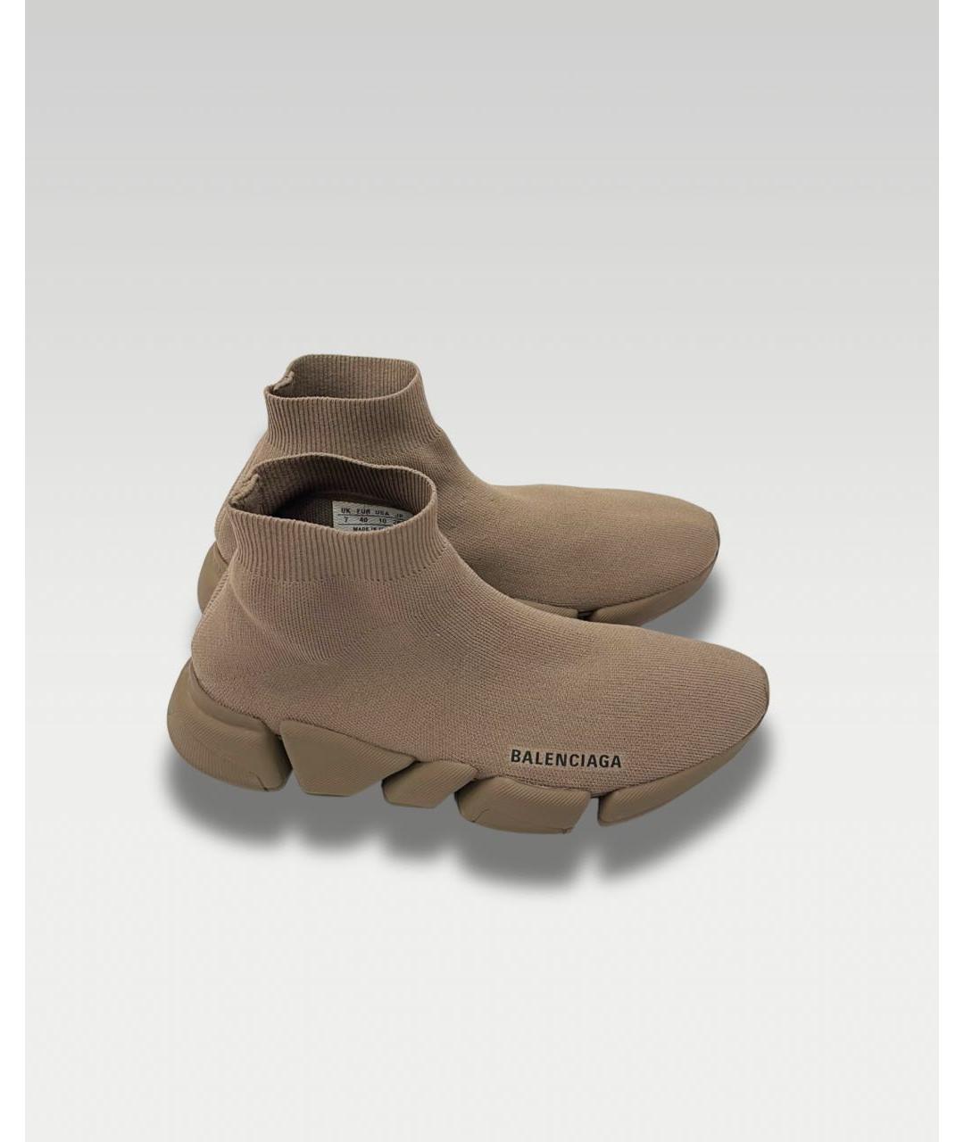 BALENCIAGA Бежевые текстильные слипоны, фото 5