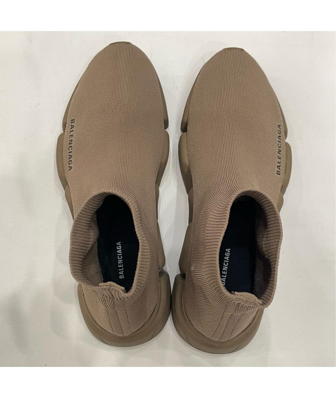 BALENCIAGA Бежевые текстильные слипоны, фото 3