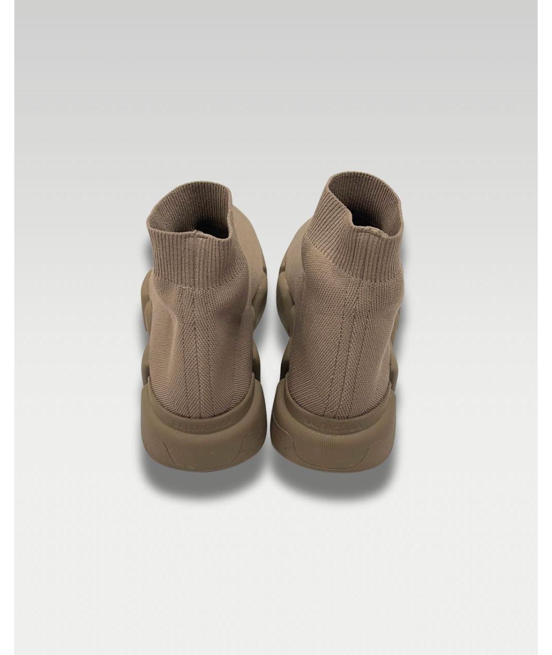 BALENCIAGA Бежевые текстильные слипоны, фото 4