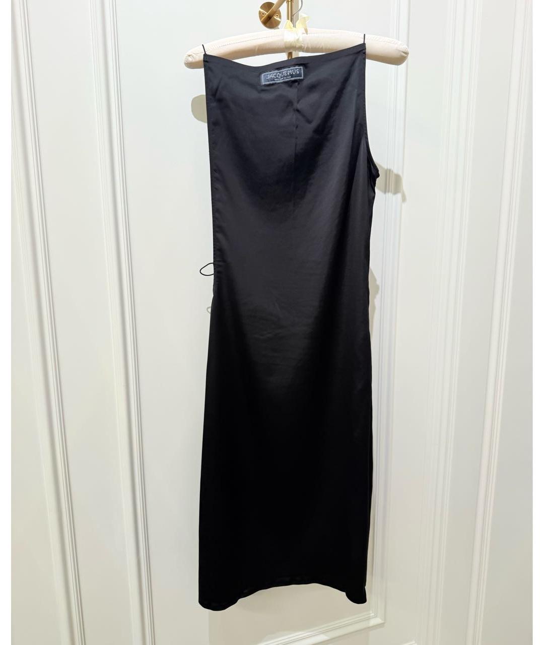 JACQUEMUS Черное вискозное коктейльное платье, фото 3