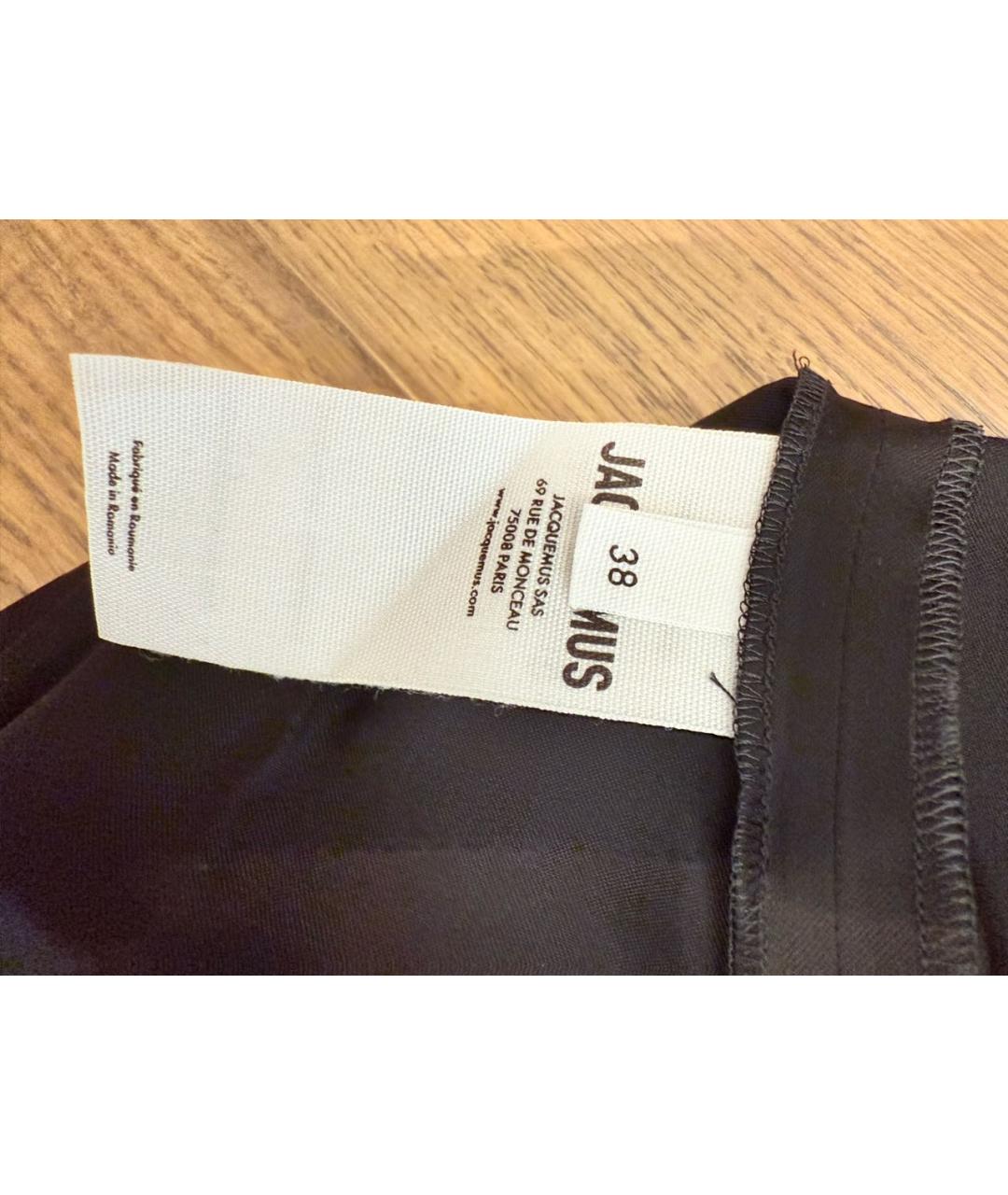 JACQUEMUS Черное вискозное коктейльное платье, фото 4