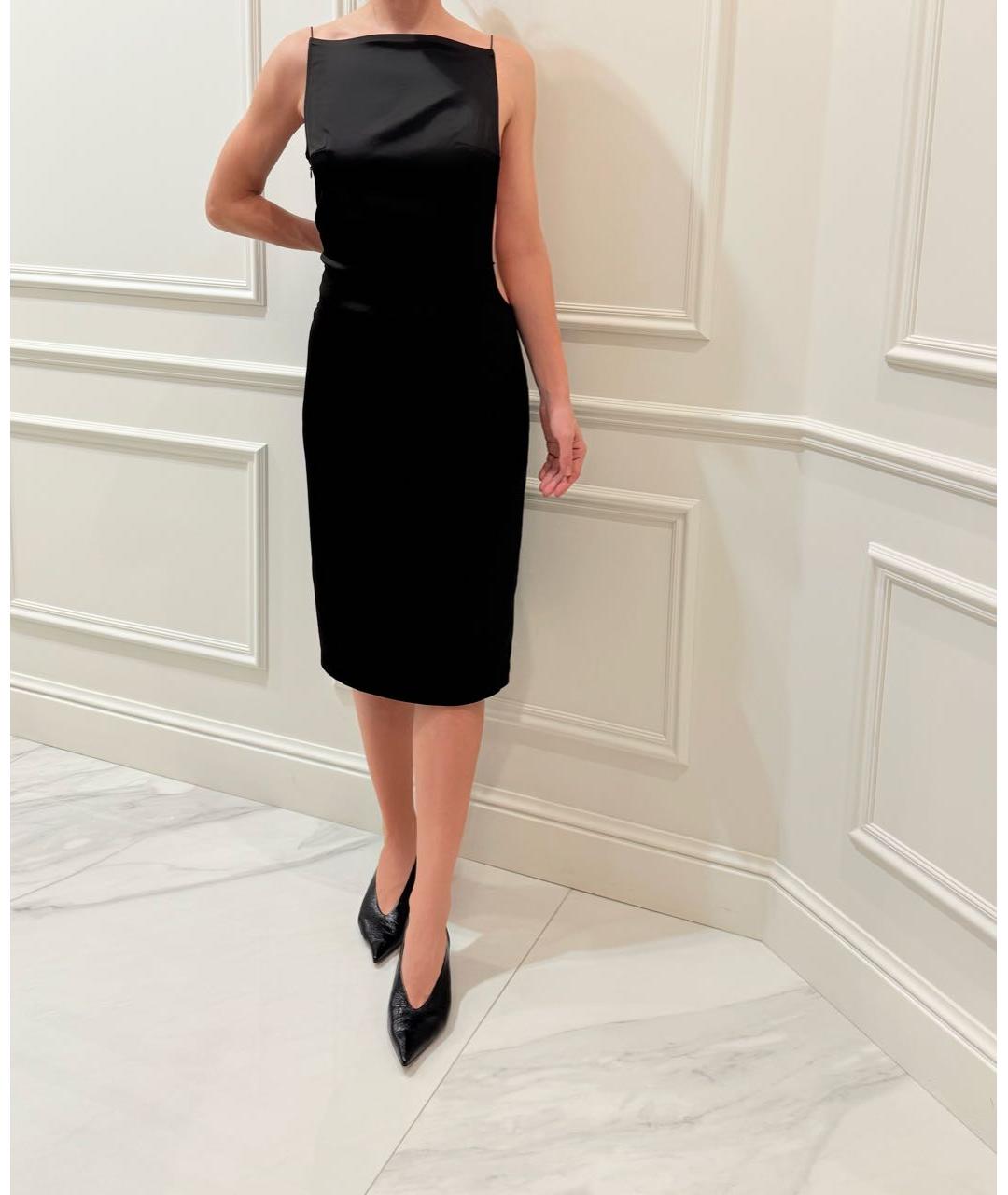 JACQUEMUS Черное вискозное коктейльное платье, фото 2