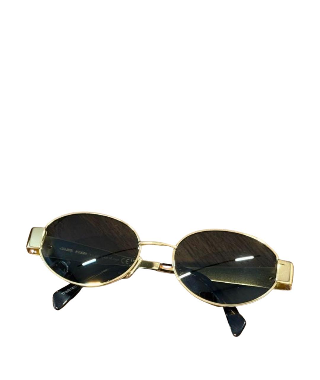 CELINE Золотые металлические солнцезащитные очки, фото 1