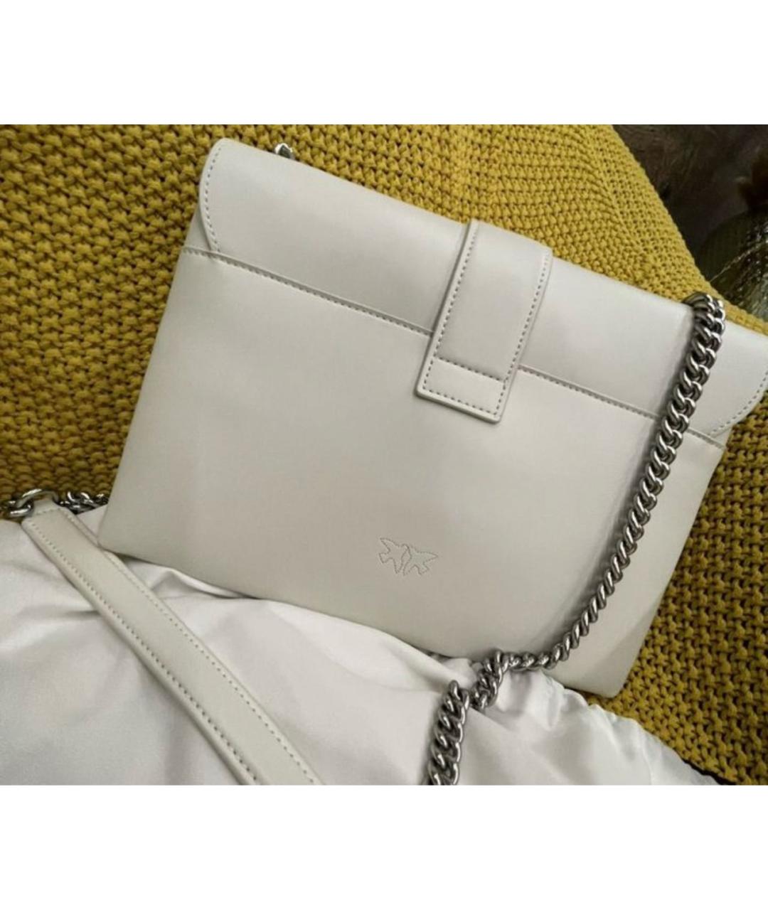 PINKO Бежевая кожаная сумка через плечо, фото 4