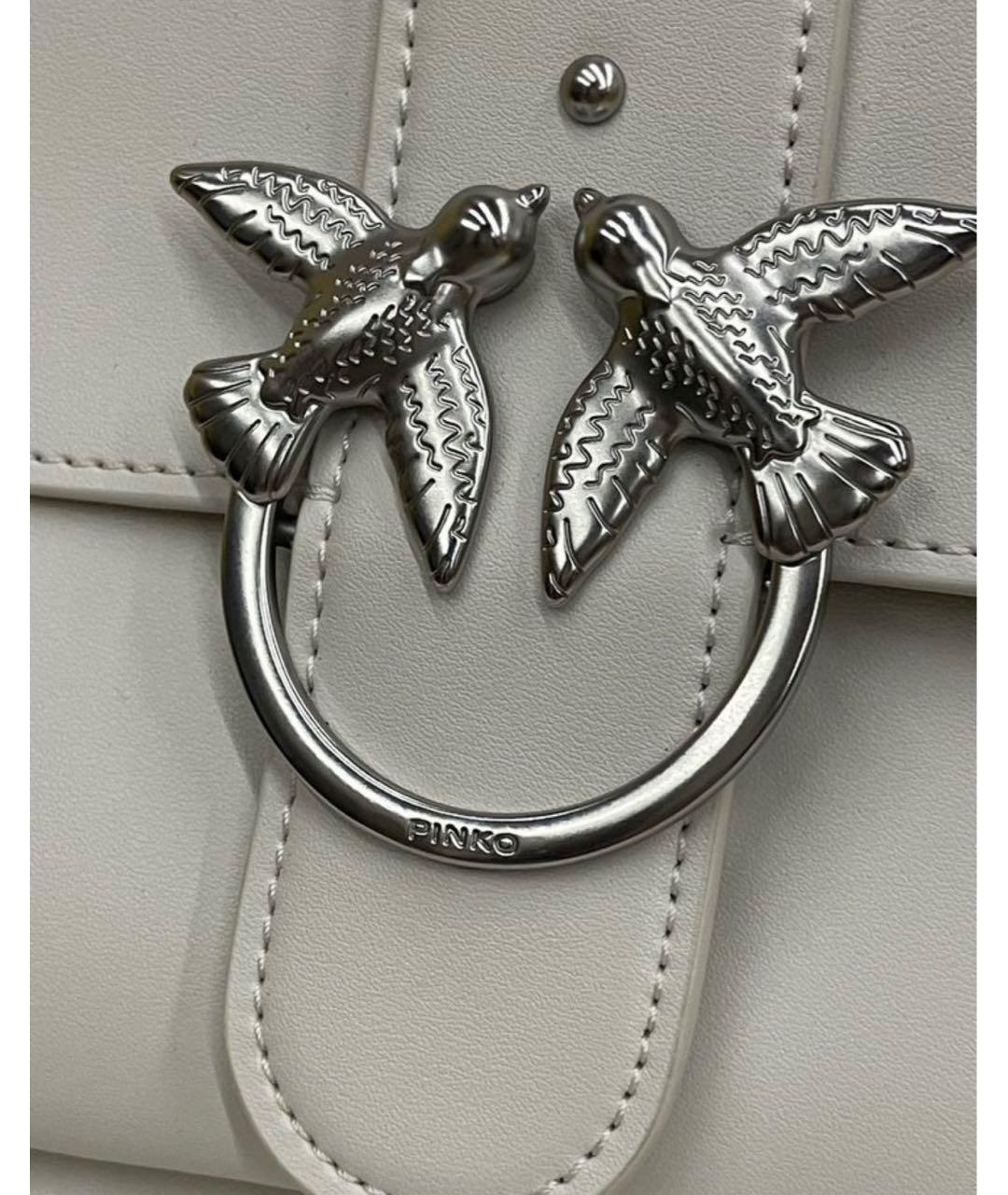 PINKO Бежевая кожаная сумка через плечо, фото 2