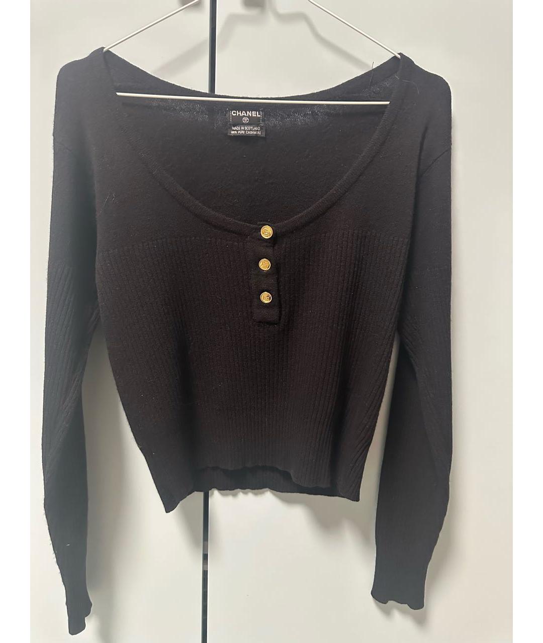 CHANEL Черный кашемировый джемпер / свитер, фото 4