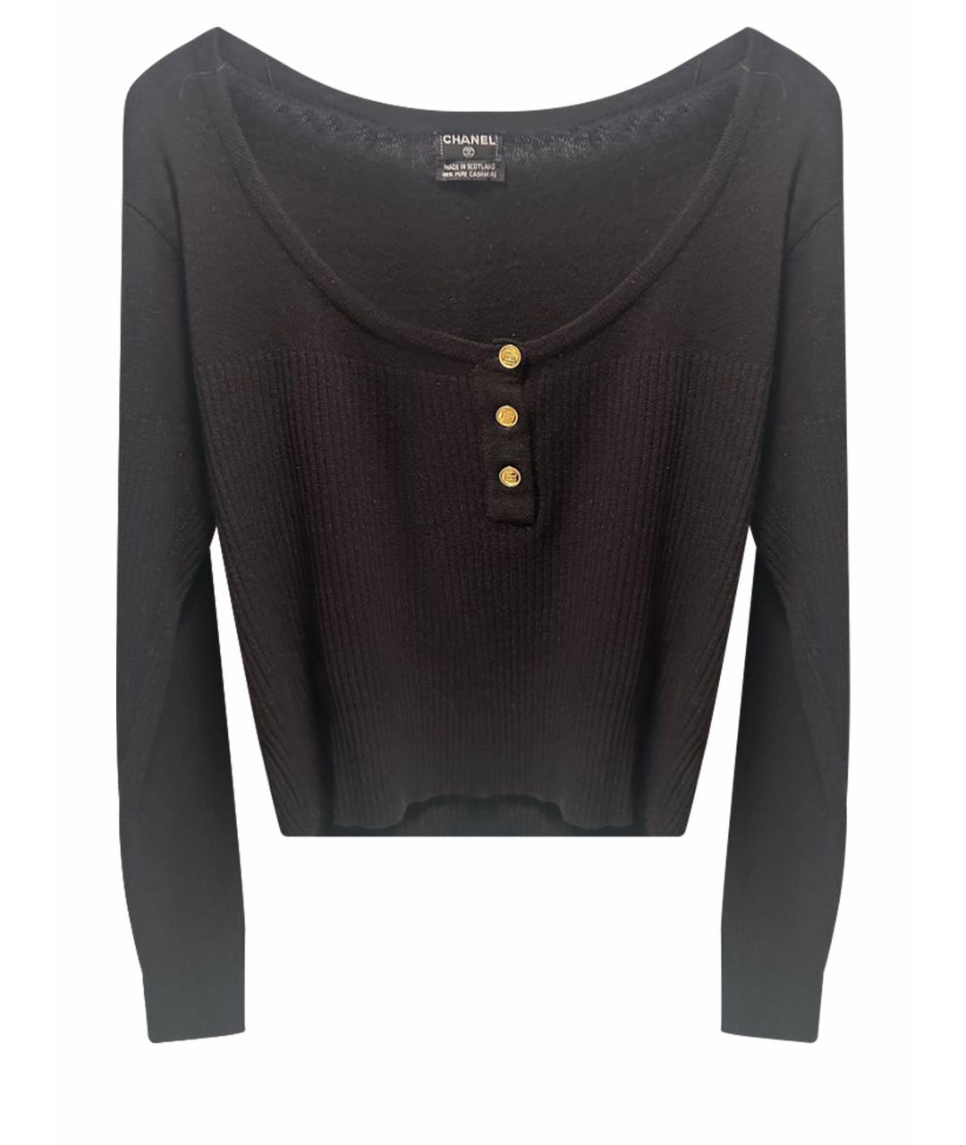 CHANEL Черный кашемировый джемпер / свитер, фото 1