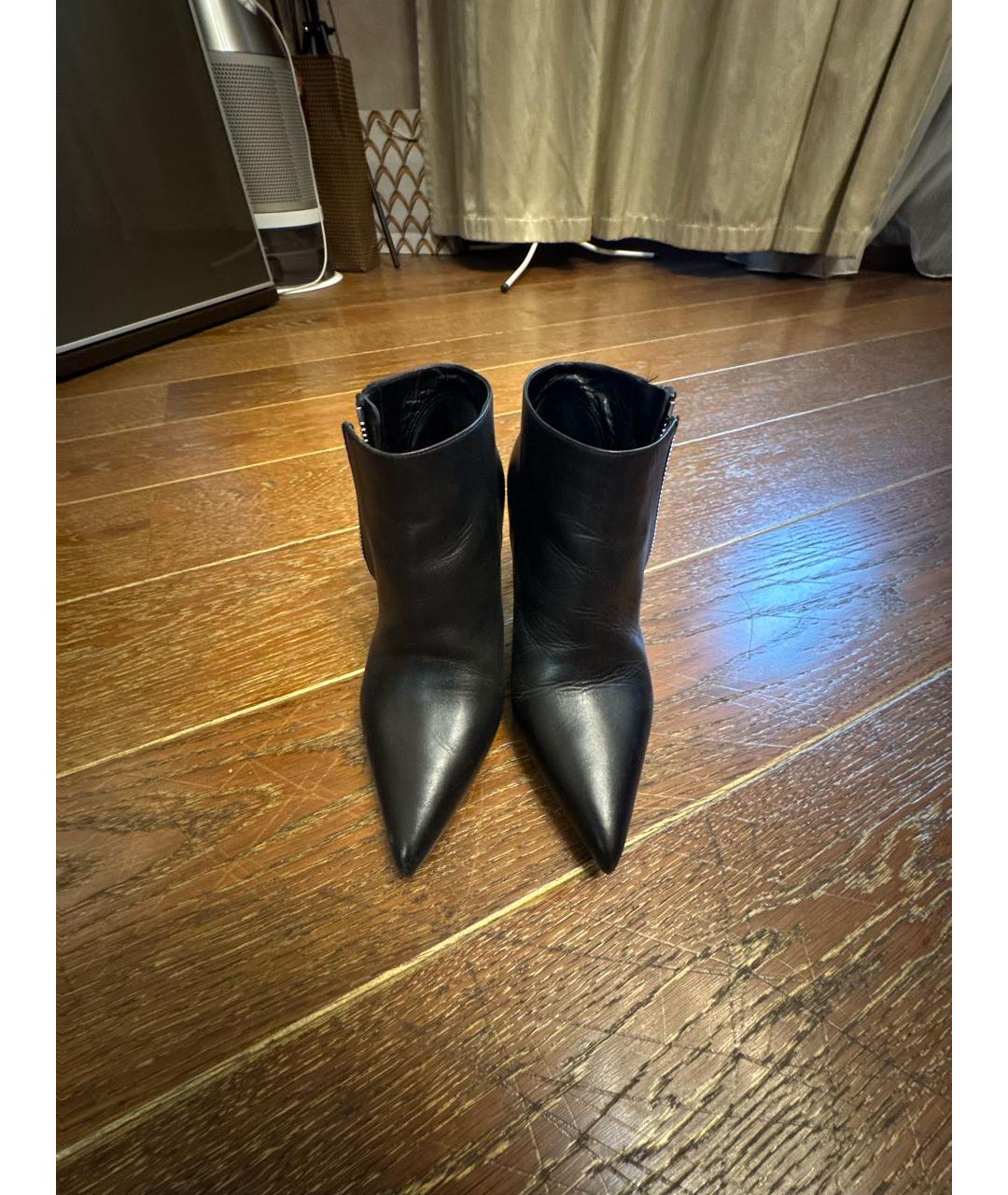 SAINT LAURENT Черные кожаные ботильоны, фото 2