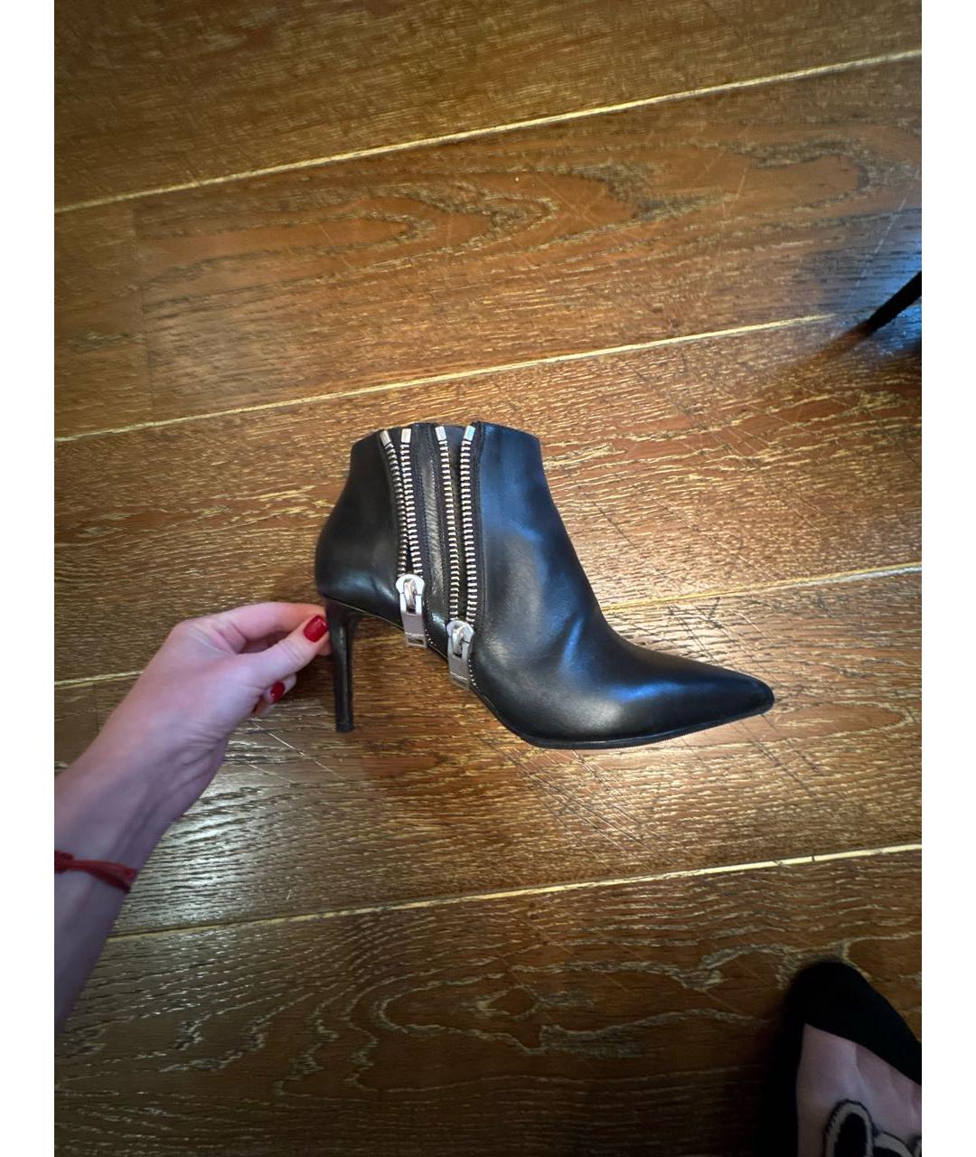 SAINT LAURENT Черные кожаные ботильоны, фото 9