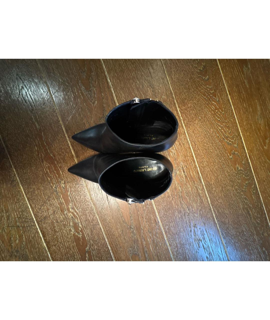 SAINT LAURENT Черные кожаные ботильоны, фото 3
