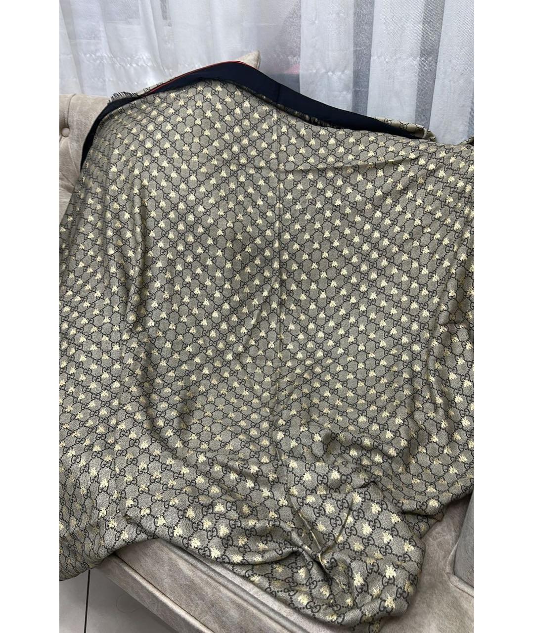 GUCCI Бежевый платок, фото 4