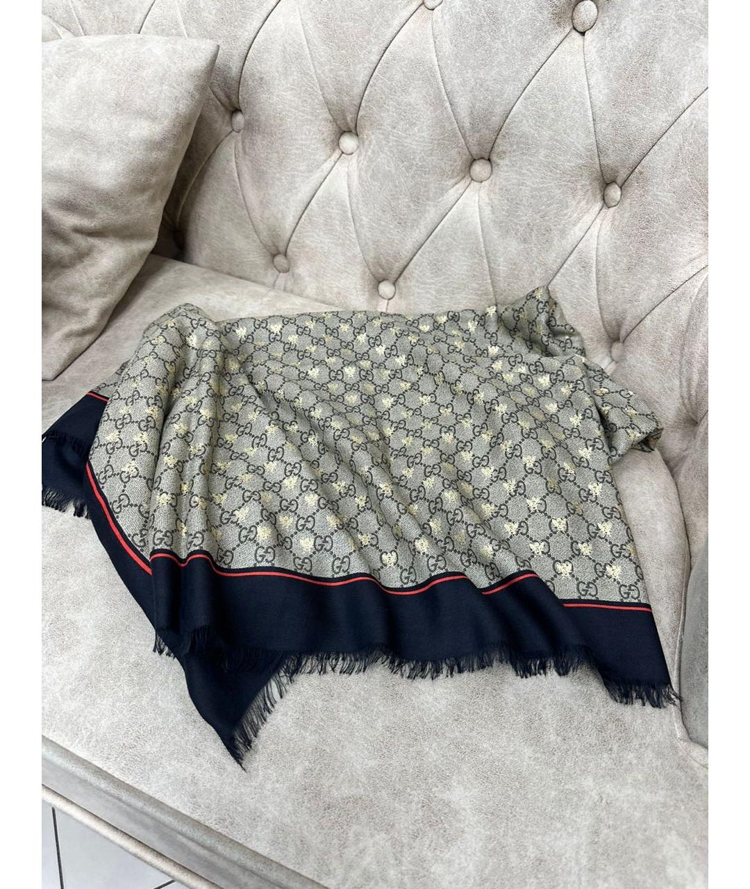 GUCCI Бежевый платок, фото 6