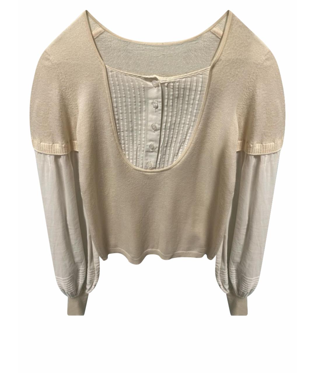 CHANEL Бежевый кашемировый джемпер / свитер, фото 1