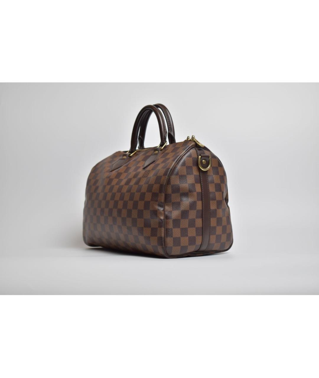 LOUIS VUITTON Коричневая кожаная сумка через плечо, фото 2