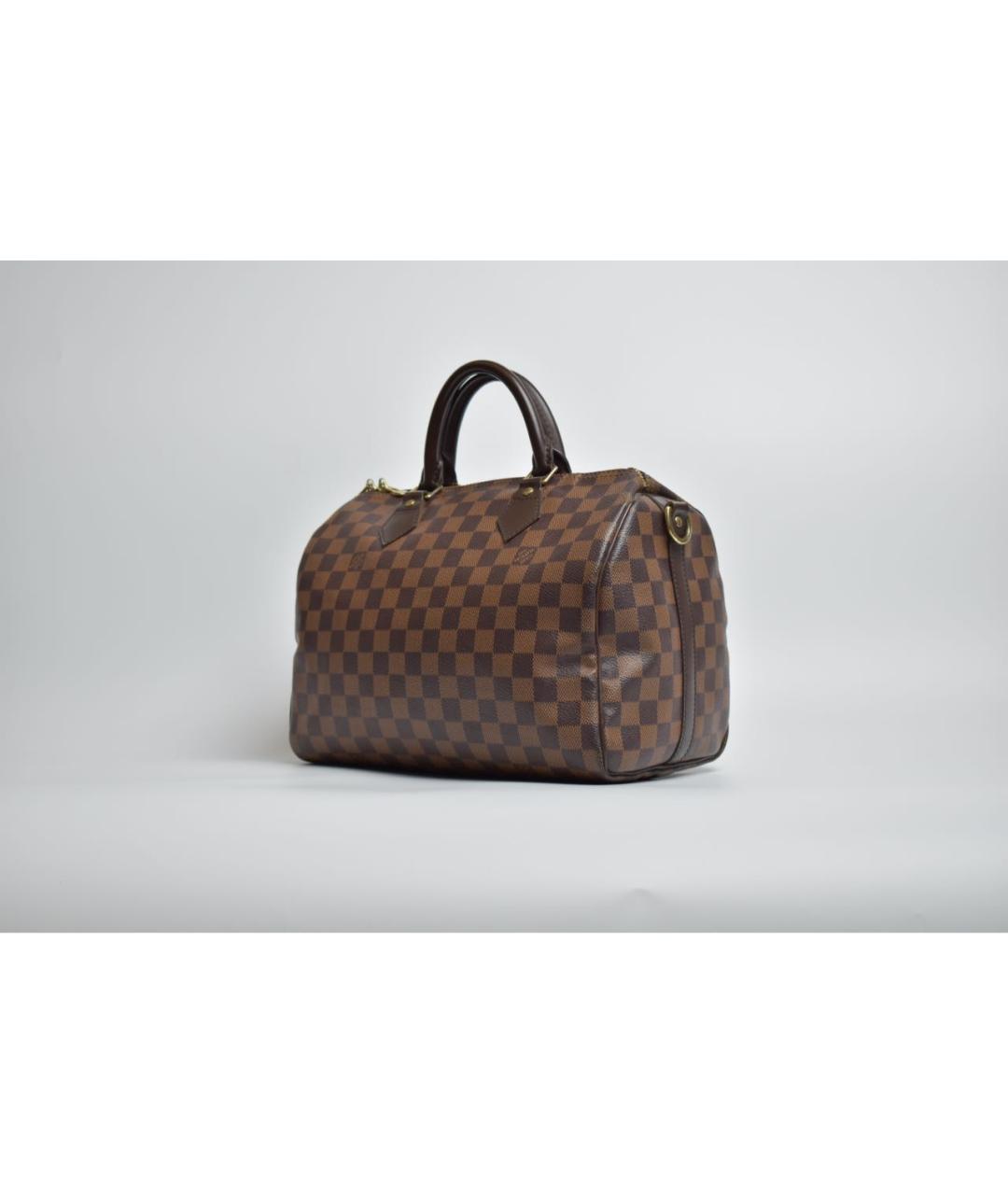 LOUIS VUITTON Коричневая кожаная сумка через плечо, фото 7