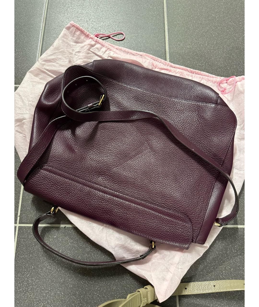 COCCINELLE Бордовая кожаная сумка через плечо, фото 2