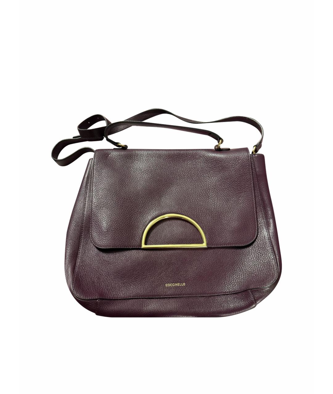 COCCINELLE Бордовая кожаная сумка через плечо, фото 1