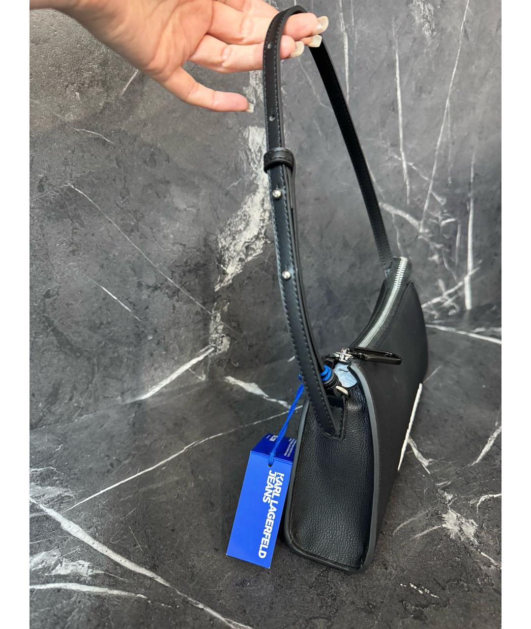 KARL LAGERFELD Черная сумка через плечо из искусственной кожи, фото 2