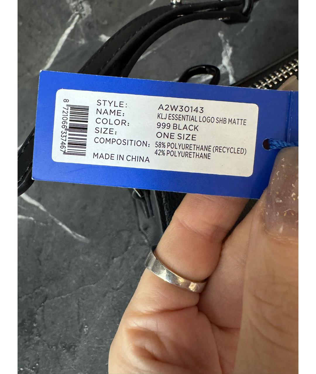 KARL LAGERFELD Черная сумка через плечо из искусственной кожи, фото 6