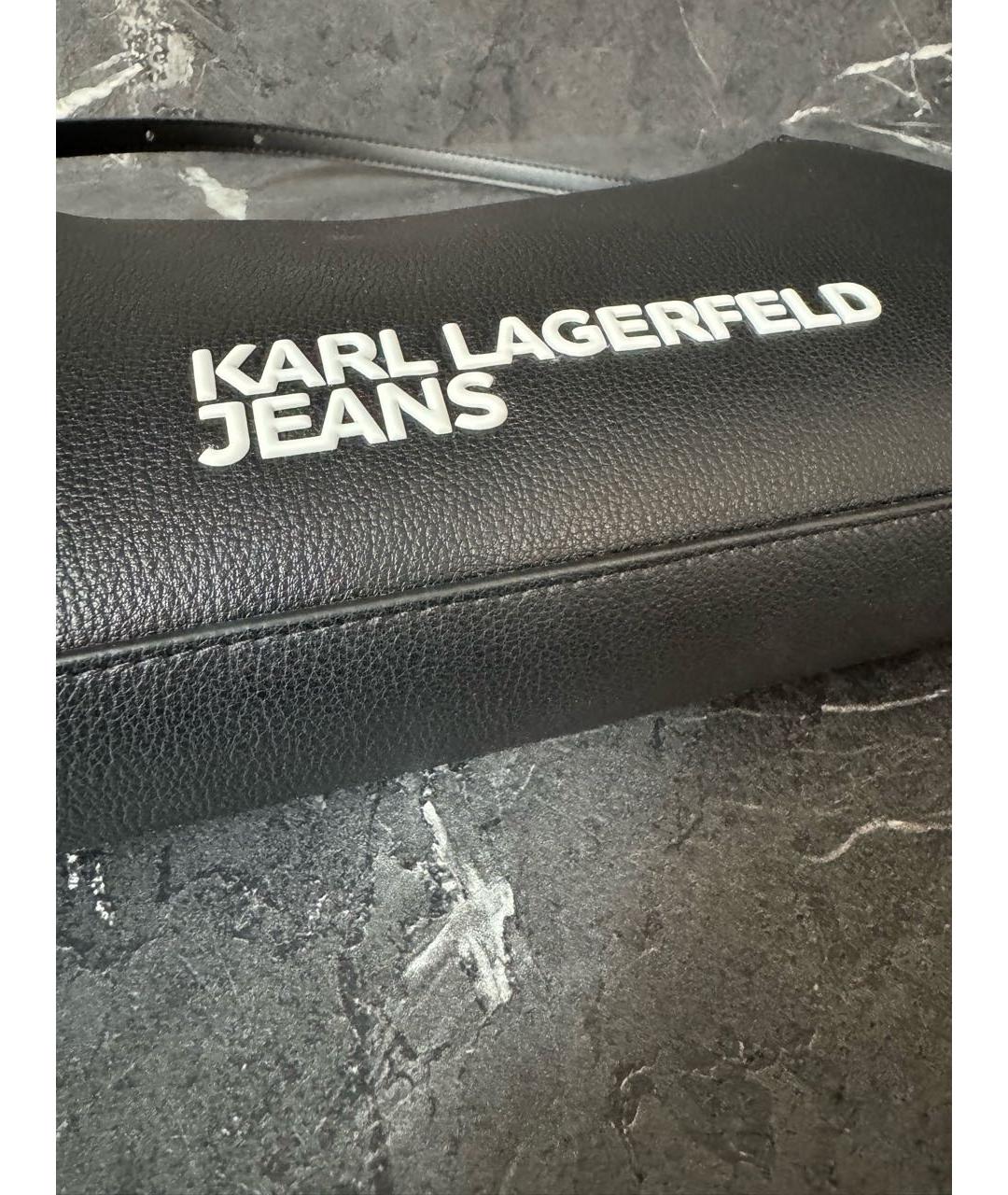 KARL LAGERFELD Черная сумка через плечо из искусственной кожи, фото 7