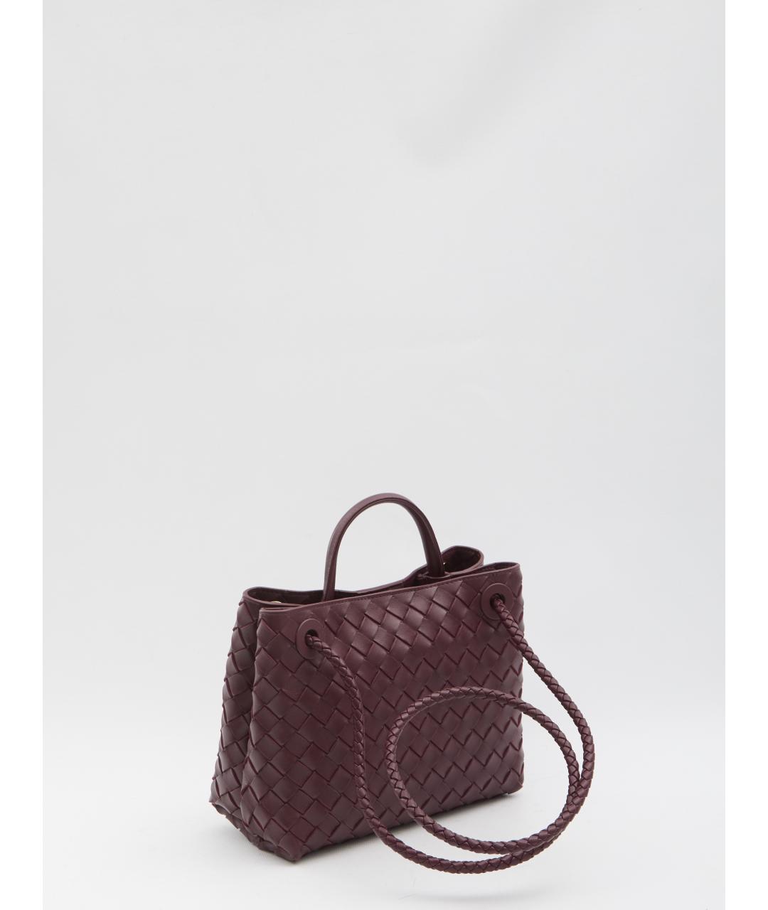 BOTTEGA VENETA Бордовая кожаная сумка тоут, фото 2