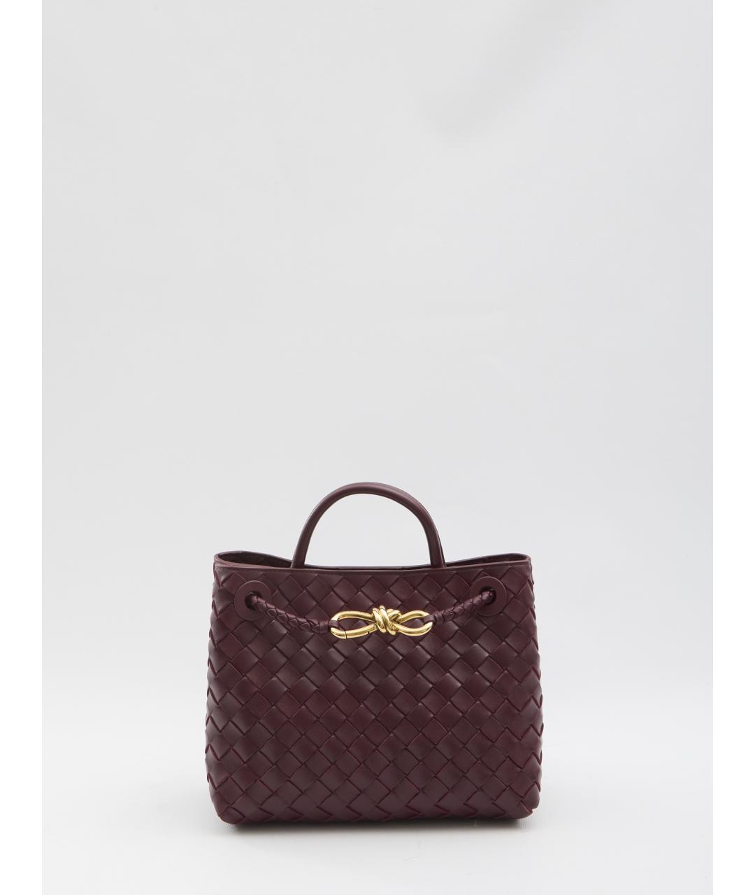 BOTTEGA VENETA Бордовая кожаная сумка тоут, фото 5