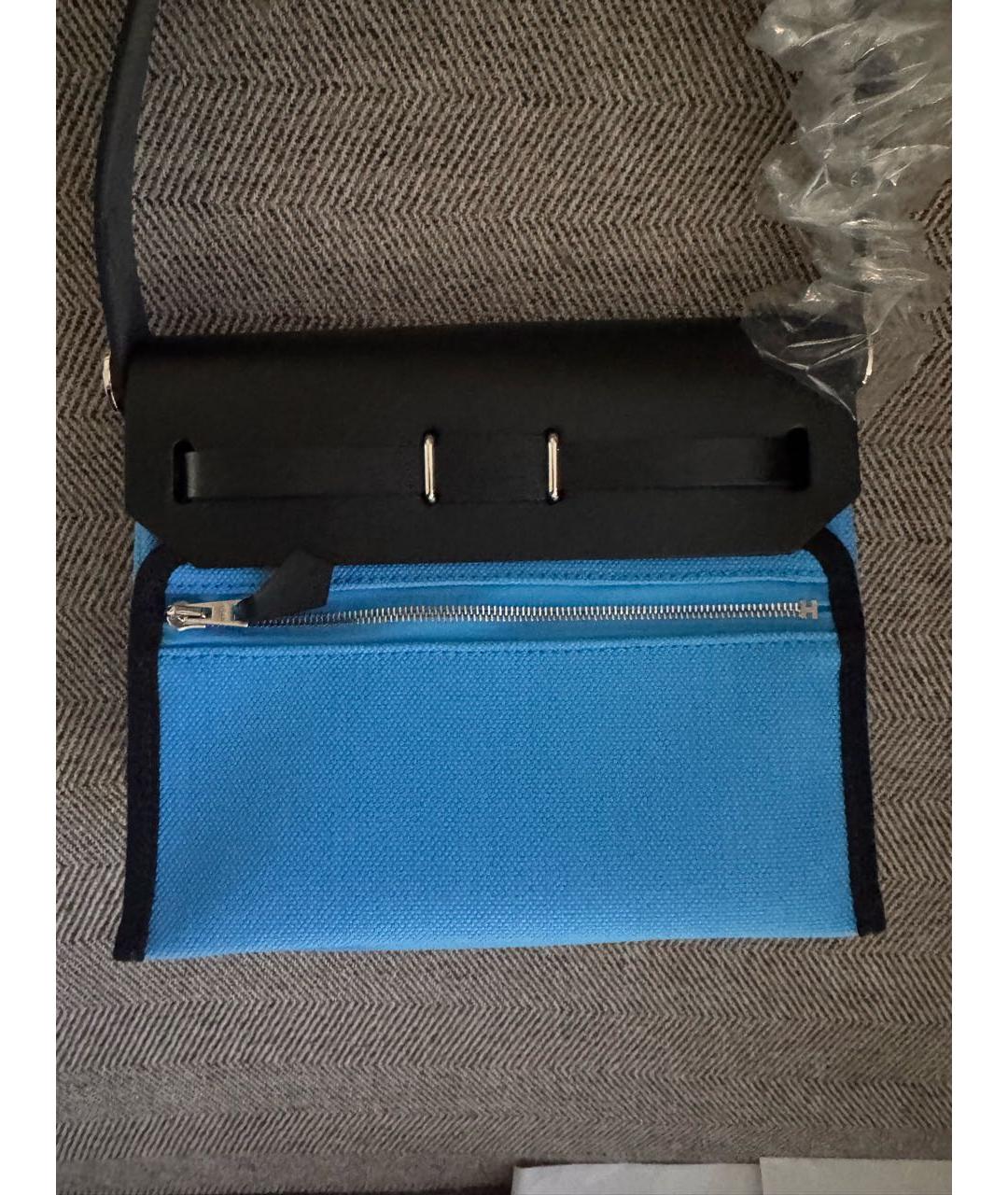 HERMES Синяя тканевая сумка через плечо, фото 3