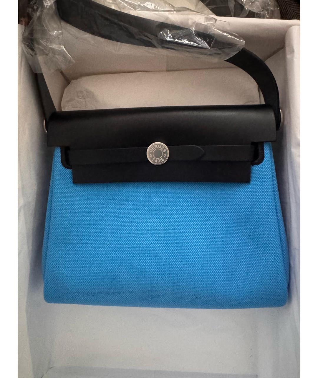 HERMES Синяя тканевая сумка через плечо, фото 6