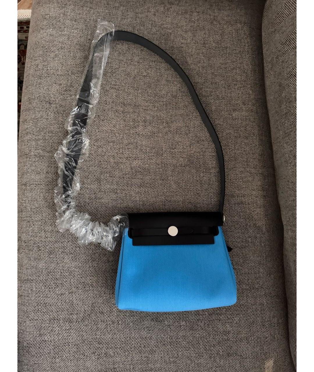 HERMES Синяя тканевая сумка через плечо, фото 2