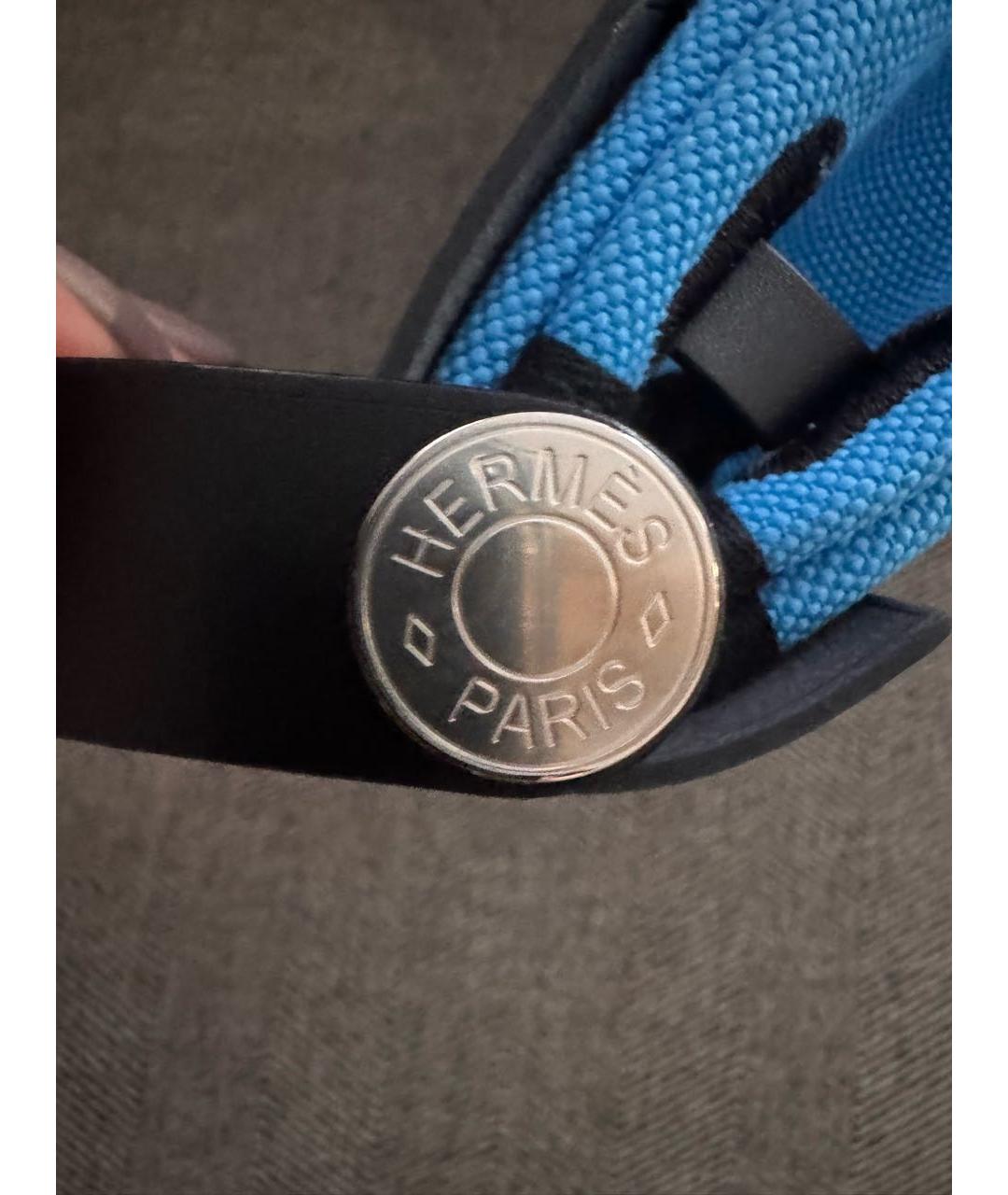 HERMES Синяя тканевая сумка через плечо, фото 4