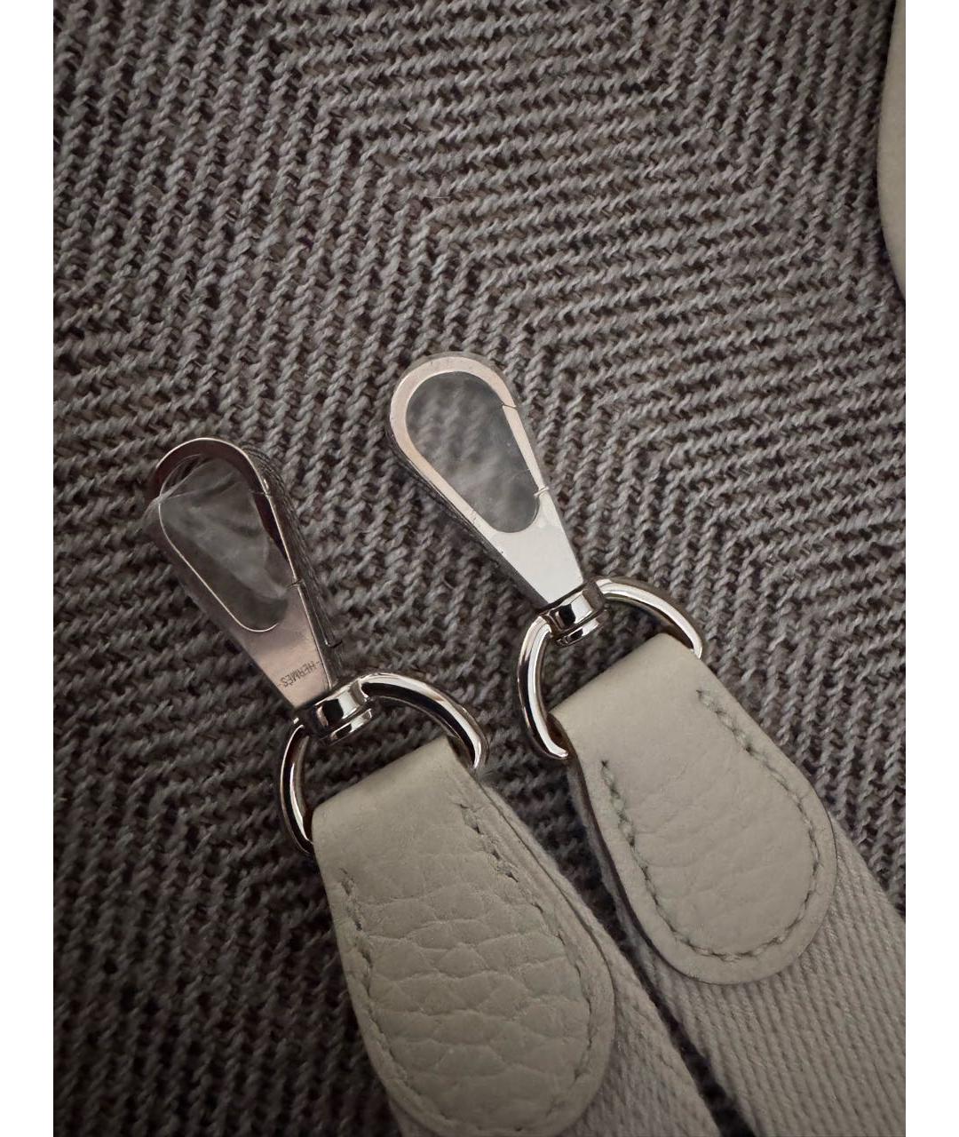 HERMES Бежевая кожаная сумка через плечо, фото 3